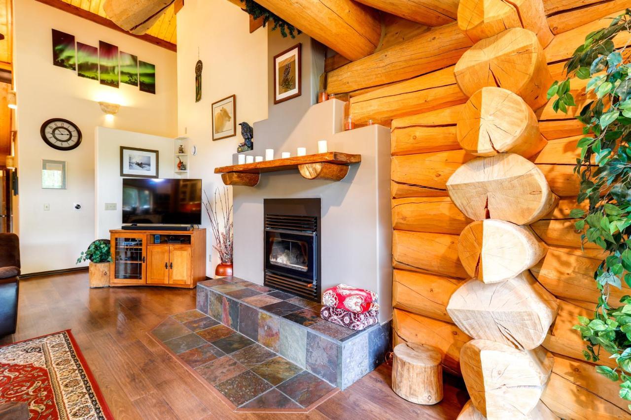 Riverside Log Cabin On-Site Aurora Viewing! North Pole Екстер'єр фото